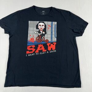 Saw Movie Billy Puppet 8-Bit Pixel Graphic T-Shirt XL‎ Black Lionsgate 2017 Tee
